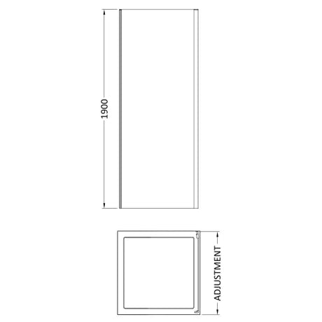 Nuie Rene Shower Side Panel Brushed Brass - 6mm Glass SMSP10BB-E6 LD