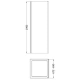 Nuie Rene Shower Side Panel Matt Black - 6mm Glass SMSP70BP-E6 LD