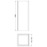 Nuie Rene Shower Side Panel Brushed Brass - 6mm Glass SMSP76BB-E6 LD