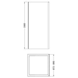 Nuie Rene Shower Side Panel Brushed Brass - 6mm Glass SMSP90BB-E6 LD