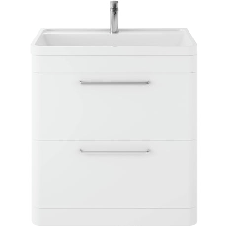 Hudson Reed Solar 800mm Floorstanding Vanity Unit & Basin, 2 Drawers Pure White SOL103