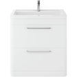 Hudson Reed Solar 800mm Floorstanding Vanity Unit & Basin, 2 Drawers Pure White SOL103A