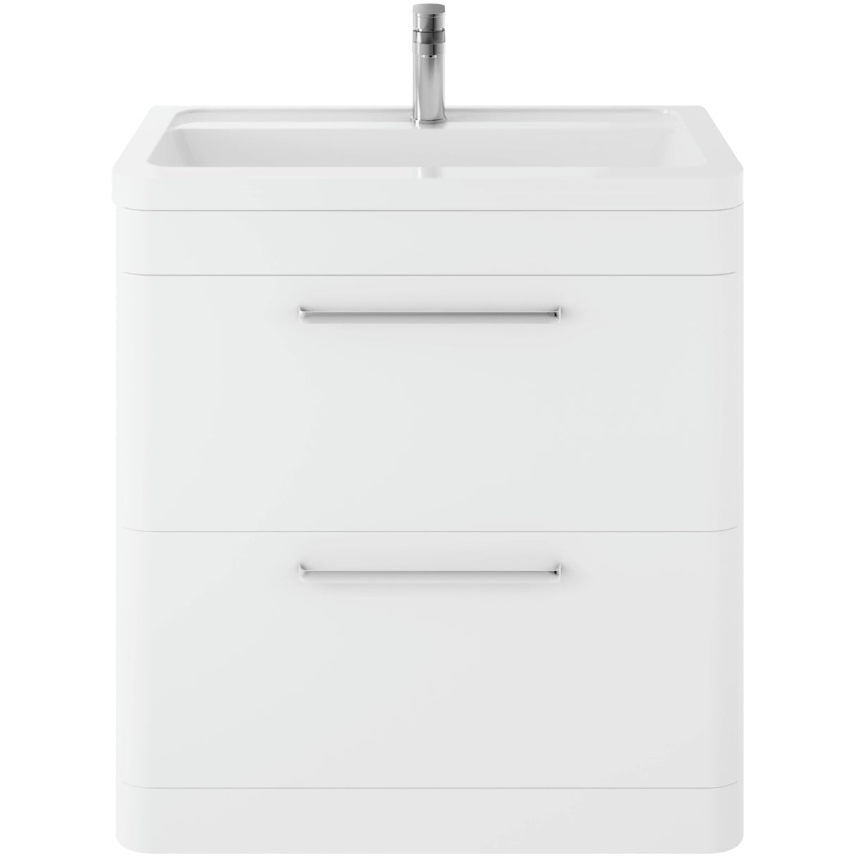 Hudson Reed Solar 800mm Floorstanding Vanity Unit & Basin, 2 Drawers Pure White SOL103A