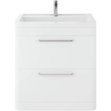 Hudson Reed Solar 800mm Floorstanding Vanity Unit & Basin, 2 Drawers Pure White SOL103A