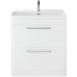 Hudson Reed Solar 800mm Floorstanding Vanity Unit & Basin, 2 Drawers Pure White SOL103B