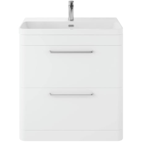 Hudson Reed Solar 800mm Floorstanding Vanity Unit & Basin, 2 Drawers Pure White SOL103B