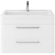 Hudson Reed Solar 800mm Wall Hung Vanity Unit & Basin, 2 Drawers Pure White SOL104A