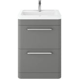 Hudson Reed Solar 600mm Floorstanding Vanity Unit & Basin, 2 Drawers Cool Grey SOL201A