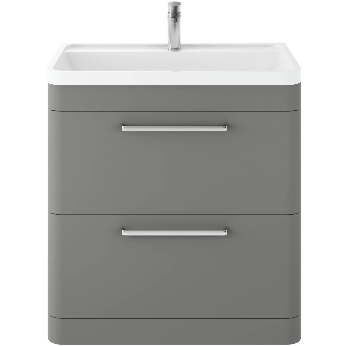 Hudson Reed Solar 800mm Floorstanding Vanity Unit & Basin, 2 Drawers Cool Grey SOL203