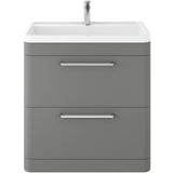 Hudson Reed Solar 800mm Floorstanding Vanity Unit & Basin, 2 Drawers Cool Grey SOL203