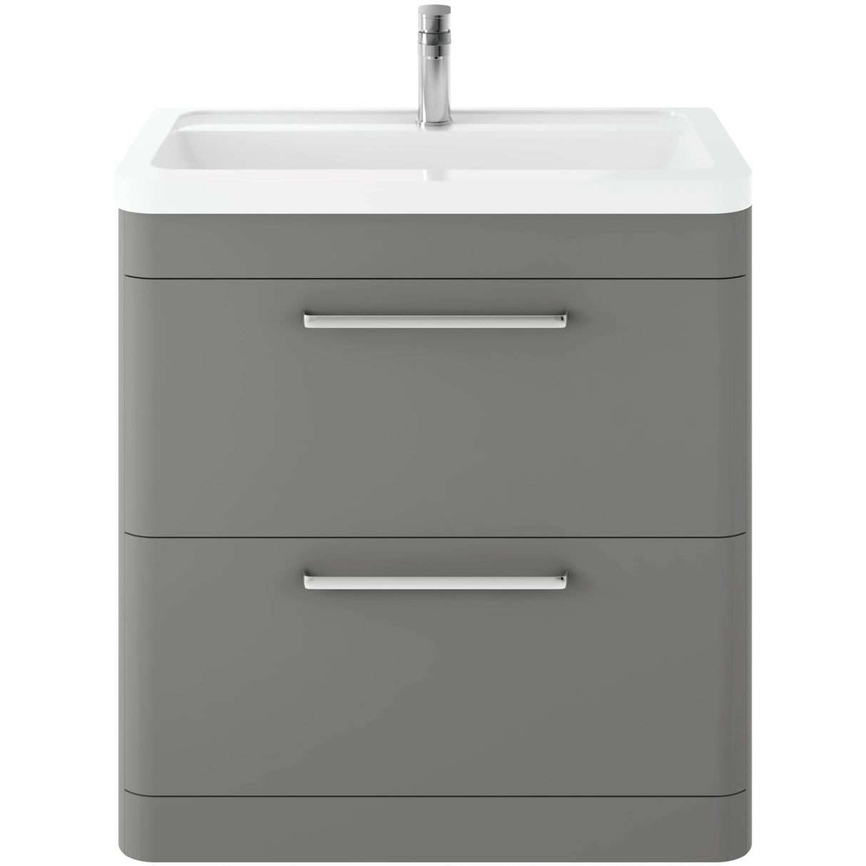 Hudson Reed Solar 800mm Floorstanding Vanity Unit & Basin, 2 Drawers Cool Grey SOL203A