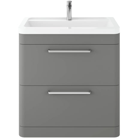 Hudson Reed Solar 800mm Floorstanding Vanity Unit & Basin, 2 Drawers Cool Grey SOL203A