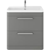 Hudson Reed Solar 800mm Floorstanding Vanity Unit & Basin, 2 Drawers Cool Grey SOL203B