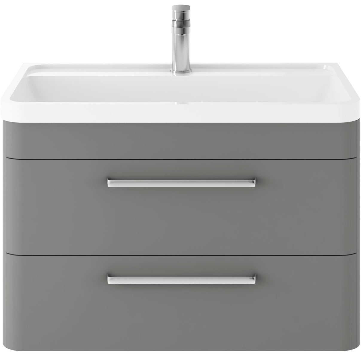 Hudson Reed Solar 800mm Wall Hung Vanity Unit & Basin, 2 Drawers Cool Grey SOL204