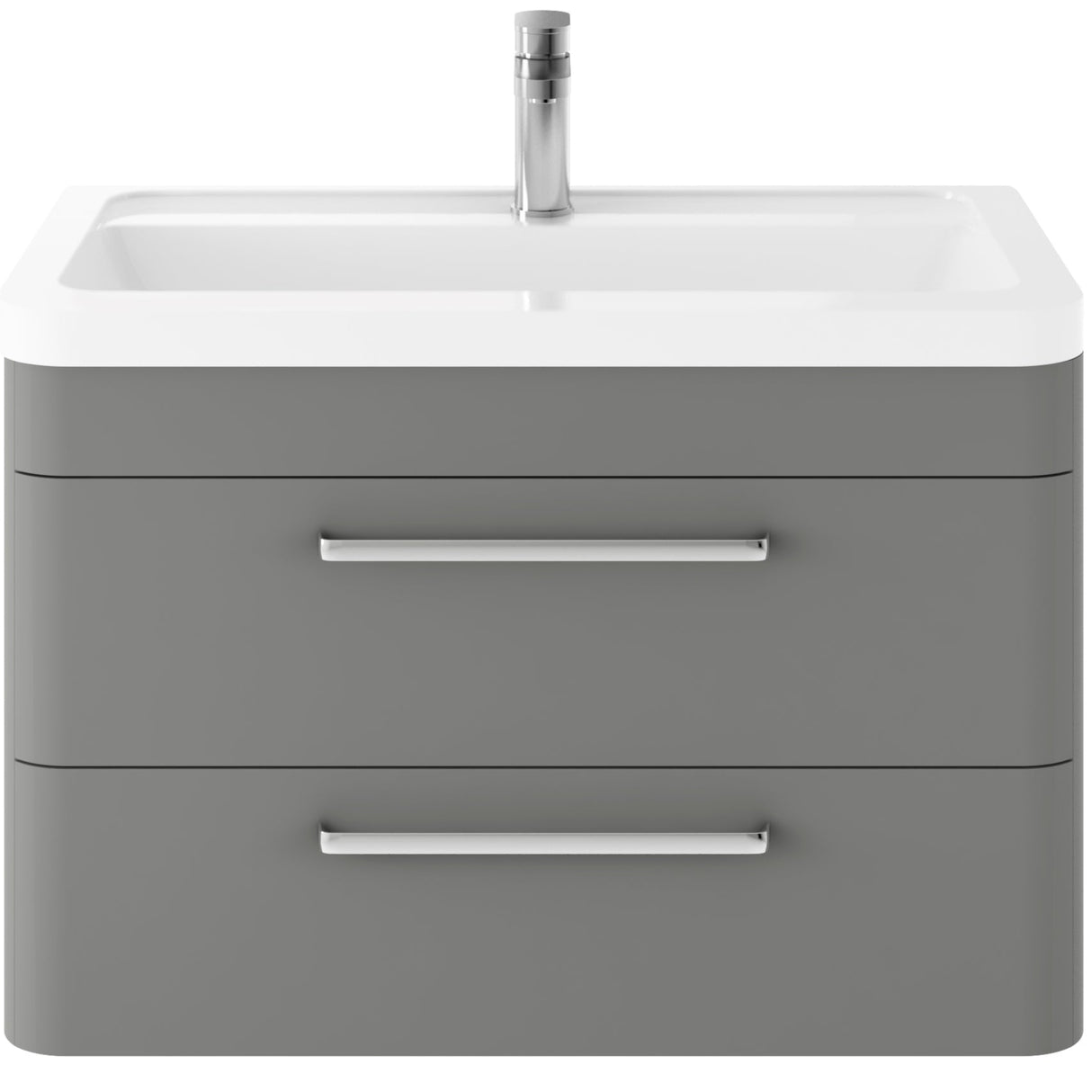 Hudson Reed Solar 800mm Wall Hung Vanity Unit & Basin, 2 Drawers Cool Grey SOL204A