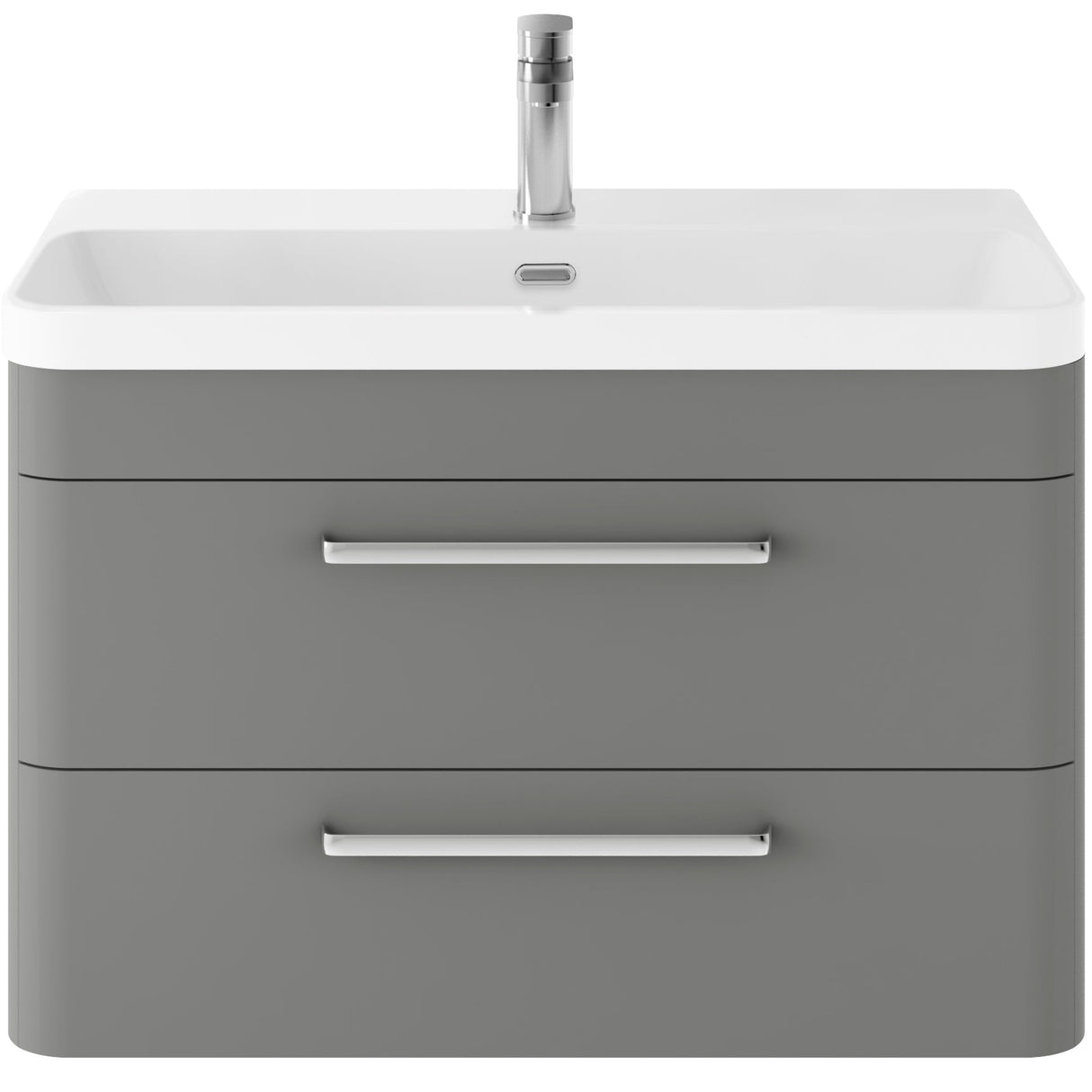 Hudson Reed Solar 800mm Wall Hung Vanity Unit & Basin, 2 Drawers Cool Grey SOL204B