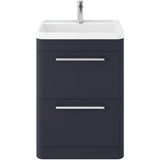Hudson Reed Solar 600mm Floorstanding Vanity Unit & Basin, 2 Drawers Indigo Blue SOL301