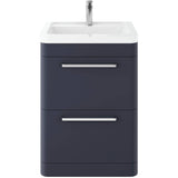 Hudson Reed Solar 600mm Floorstanding Vanity Unit & Basin, 2 Drawers Indigo Blue SOL301A