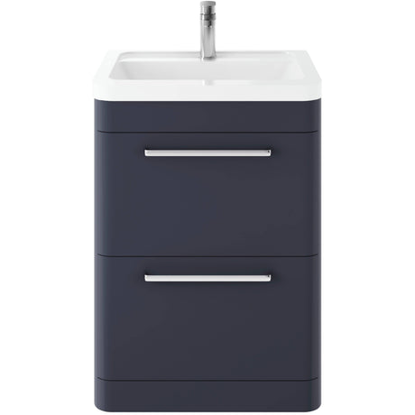 Hudson Reed Solar 600mm Floorstanding Vanity Unit & Basin, 2 Drawers Indigo Blue SOL301A