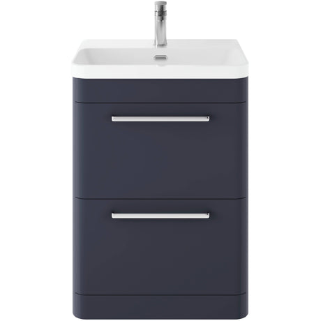 Hudson Reed Solar 600mm Floorstanding Vanity Unit & Basin, 2 Drawers Indigo Blue SOL301B