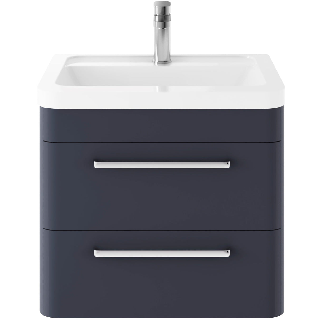 Hudson Reed Solar 600mm Wall Hung Vanity Unit & Basin, 2 Drawers Indigo Blue SOL302A