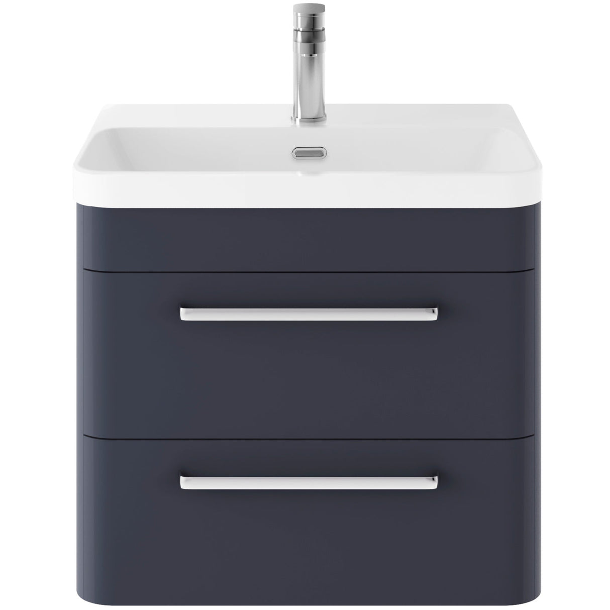 Hudson Reed Solar 600mm Wall Hung Vanity Unit & Basin, 2 Drawers Indigo Blue SOL302B