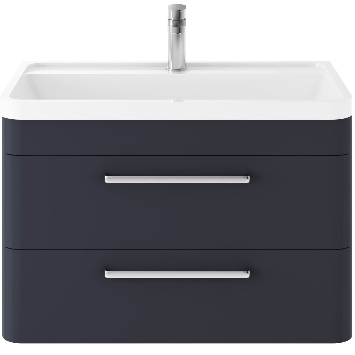 Hudson Reed Solar 800mm Wall Hung Vanity Unit & Basin, 2 Drawers Indigo Blue SOL304