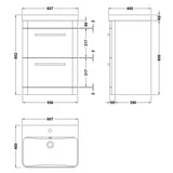 Hudson Reed Solar 600mm Floorstanding Vanity Unit & Basin, 2 Drawers Fern Green SOL801B LD