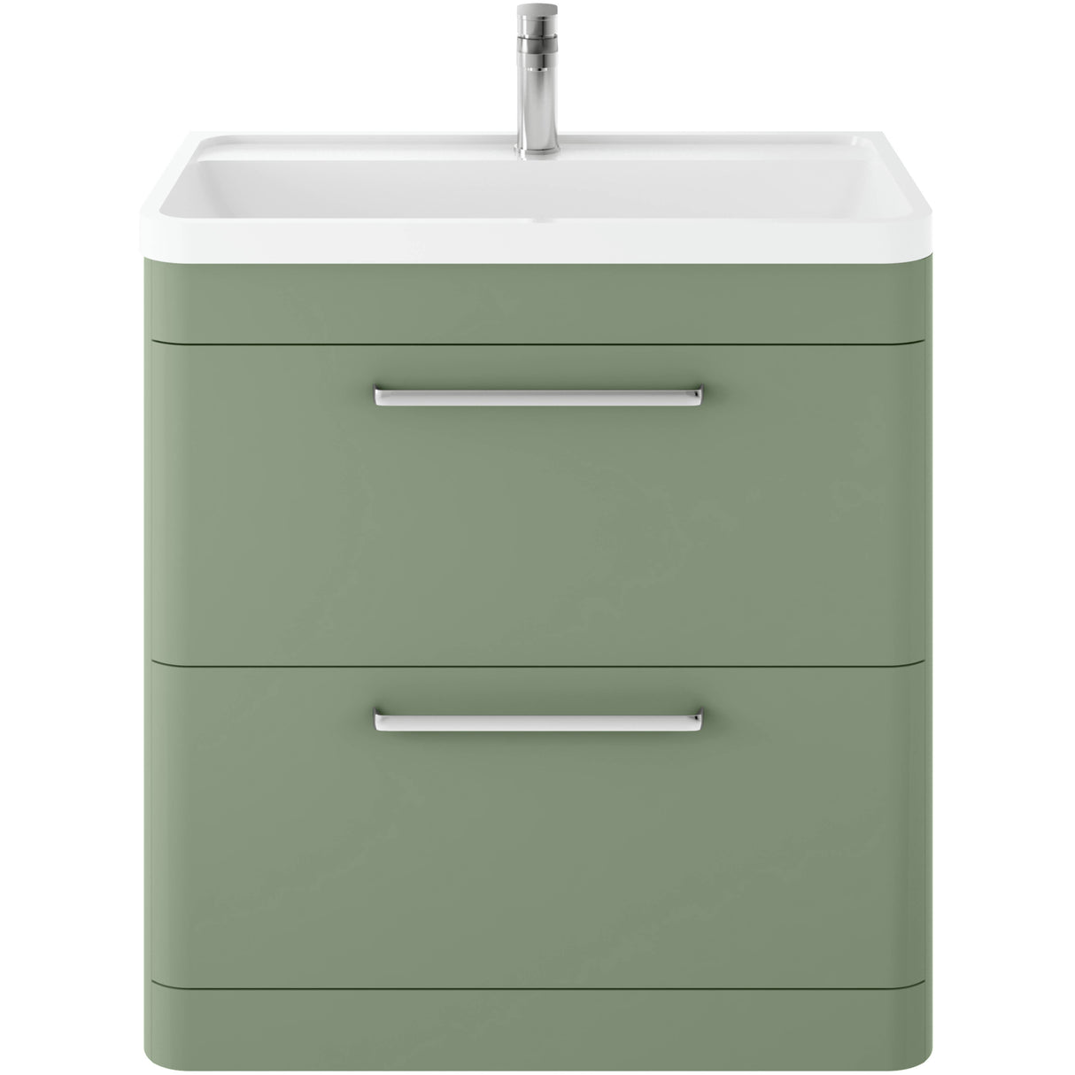 Hudson Reed Solar 800mm Floorstanding Vanity Unit & Basin, 2 Drawers Fern Green SOL803