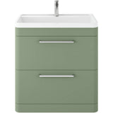 Hudson Reed Solar 800mm Floorstanding Vanity Unit & Basin, 2 Drawers Fern Green SOL803