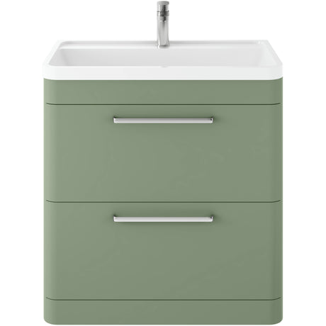 Hudson Reed Solar 800mm Floorstanding Vanity Unit & Basin, 2 Drawers Fern Green SOL803