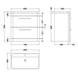 Hudson Reed Solar 800mm Floorstanding Vanity Unit & Basin, 2 Drawers Fern Green SOL803 LD