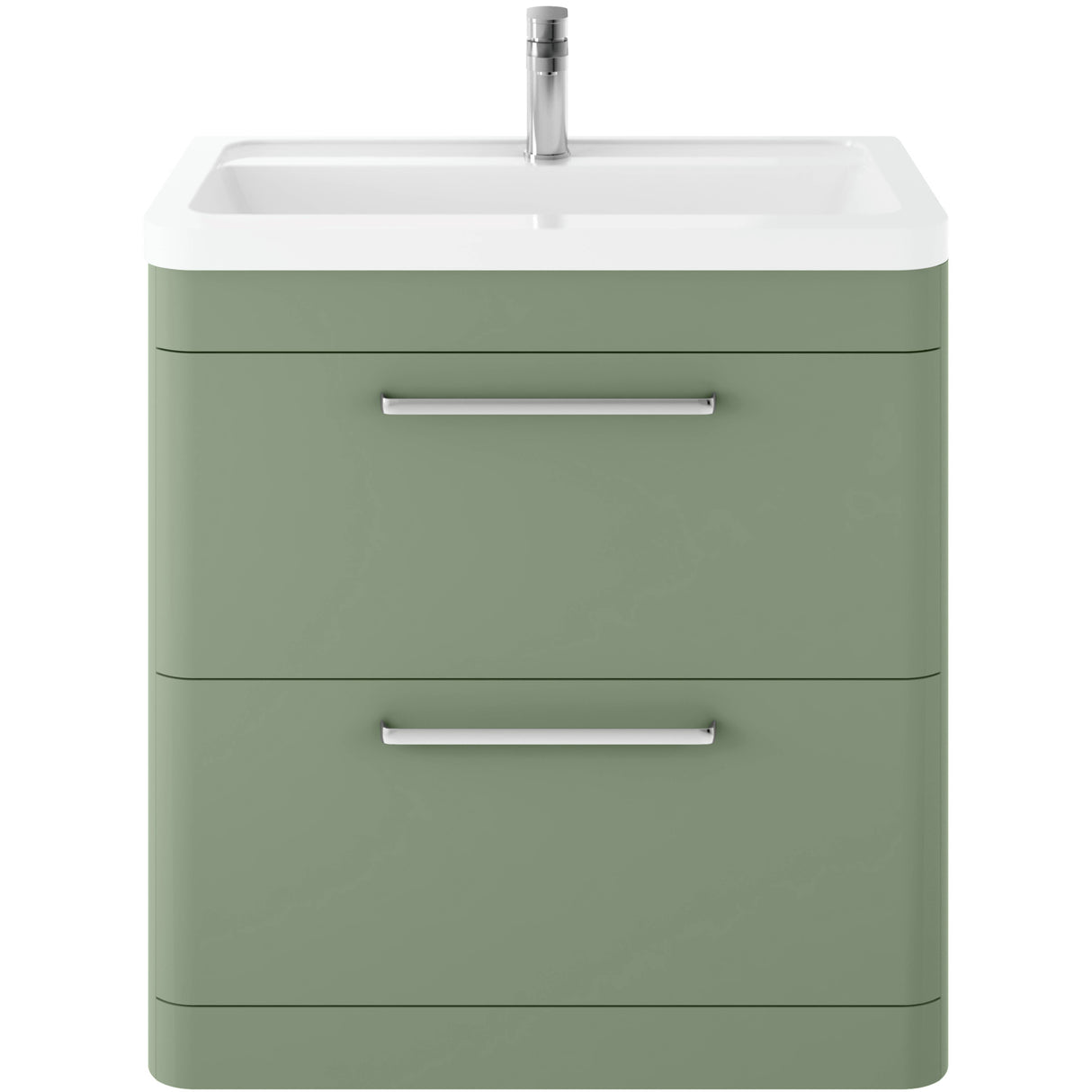Hudson Reed Solar 800mm Floorstanding Vanity Unit & Basin, 2 Drawers Fern Green SOL803A