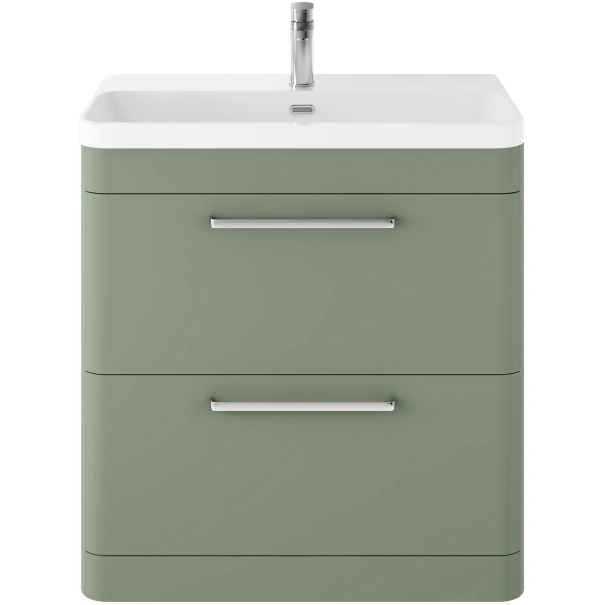 Hudson Reed Solar 800mm Floorstanding Vanity Unit & Basin, 2 Drawers Fern Green SOL803B