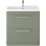 Hudson Reed Solar 800mm Floorstanding Vanity Unit & Basin, 2 Drawers Fern Green SOL803B