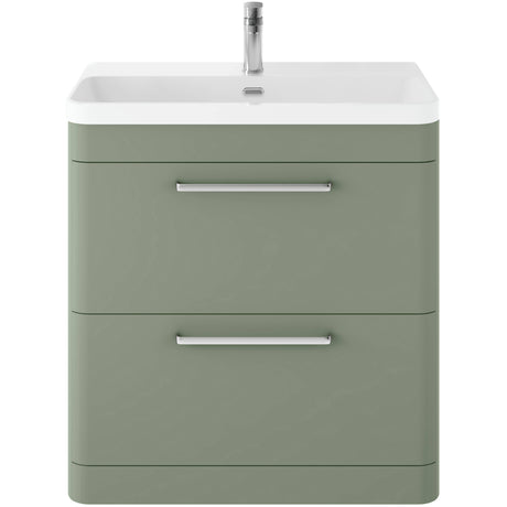 Hudson Reed Solar 800mm Floorstanding Vanity Unit & Basin, 2 Drawers Fern Green SOL803B