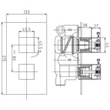 Hudson Reed Lennox 1 Outlet Thermostatic Concealed Shower Valve Chrome SQR3210 LD