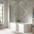 Nuie L-Shaped Shower Bath With Bath Screen & Acrylic Front Bath Panel White SBATH28 LS