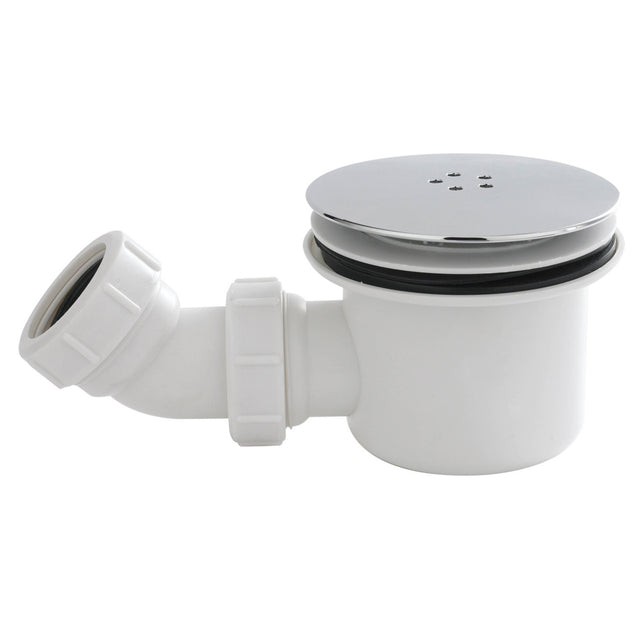Nuie 90mm Shower Tray Waste - White Trap Chrome STW001