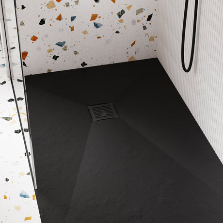 Nuie Shower Tray Waste With Grill - Black Trap Matt Black STW002S LS