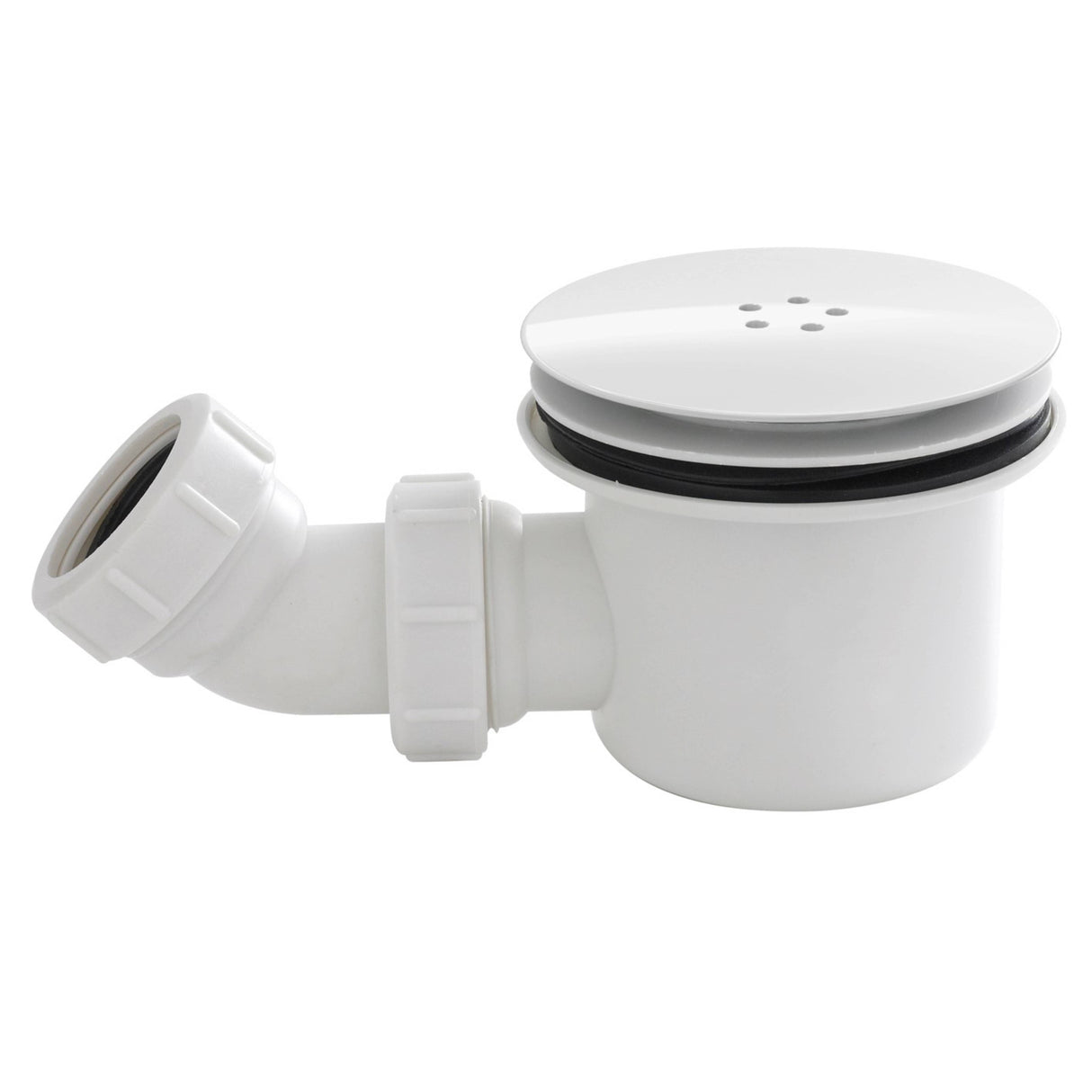 Nuie 90mm Shower Tray Waste - White Trap Matt White STW004