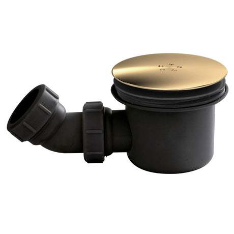 Nuie 90mm Shower Tray Waste - Black Trap Brushed Brass STW006