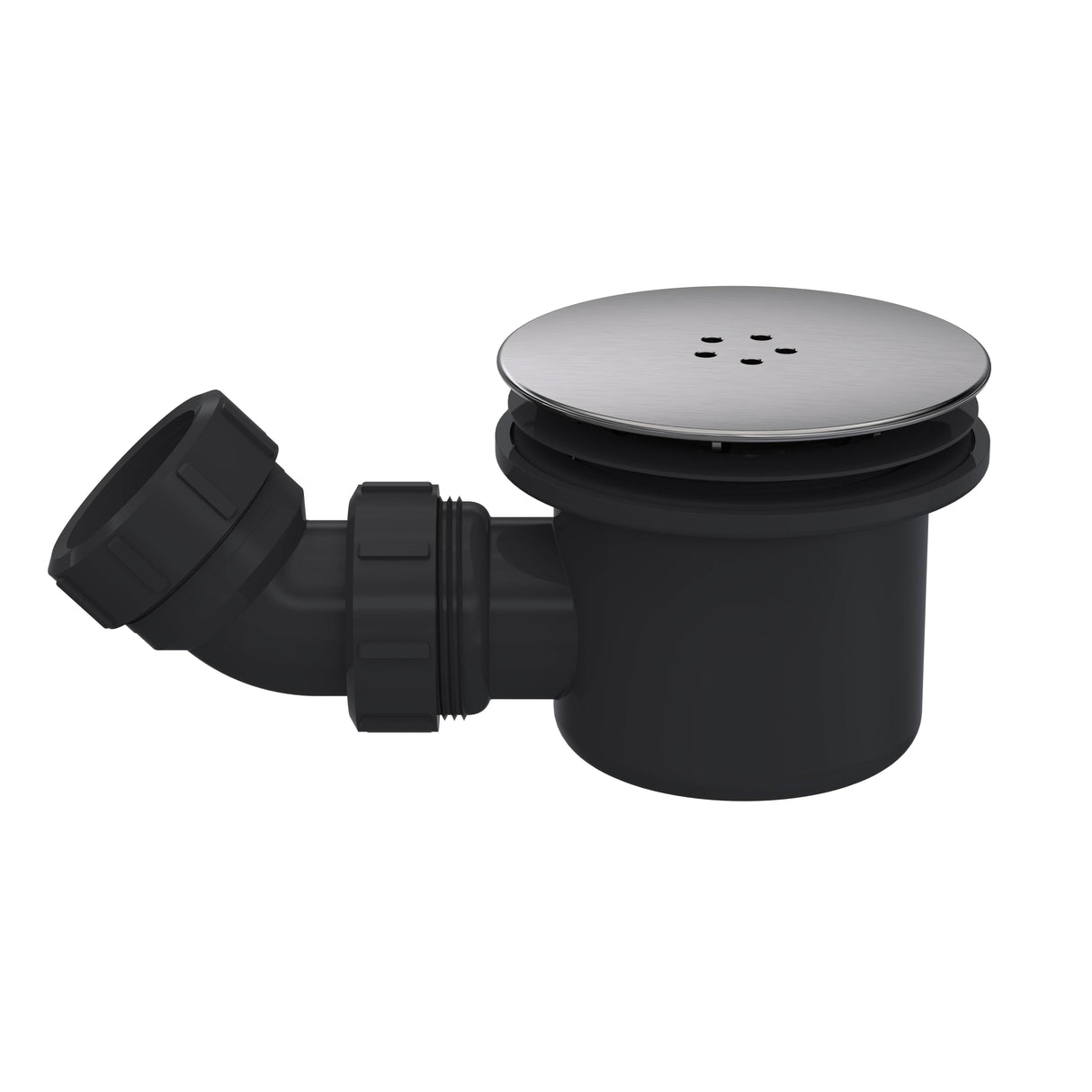 Nuie 90mm Shower Tray Waste - Black Trap Brushed Pewter STW008