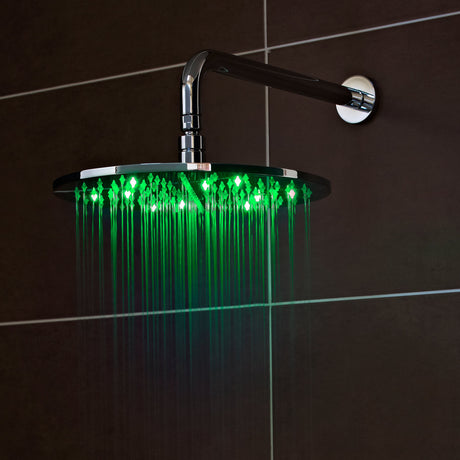 Nuie Round LED Fixed Head Shower 300mm Chrome STY071 LS3