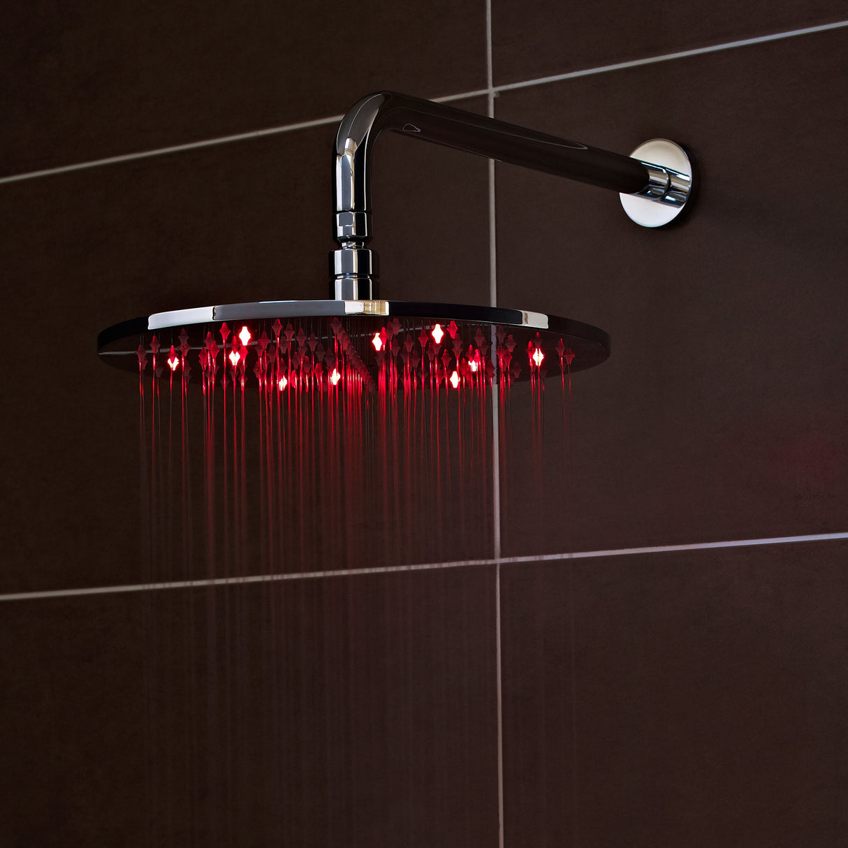 Nuie Round LED Fixed Head Shower 300mm Chrome STY071 LS2