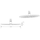 Nuie Round LED Fixed Head Shower 300mm Chrome STY071 LD
