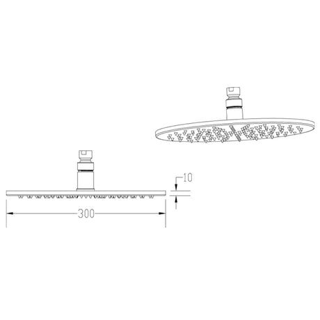 Nuie Round LED Fixed Head Shower 300mm Chrome STY071 LD