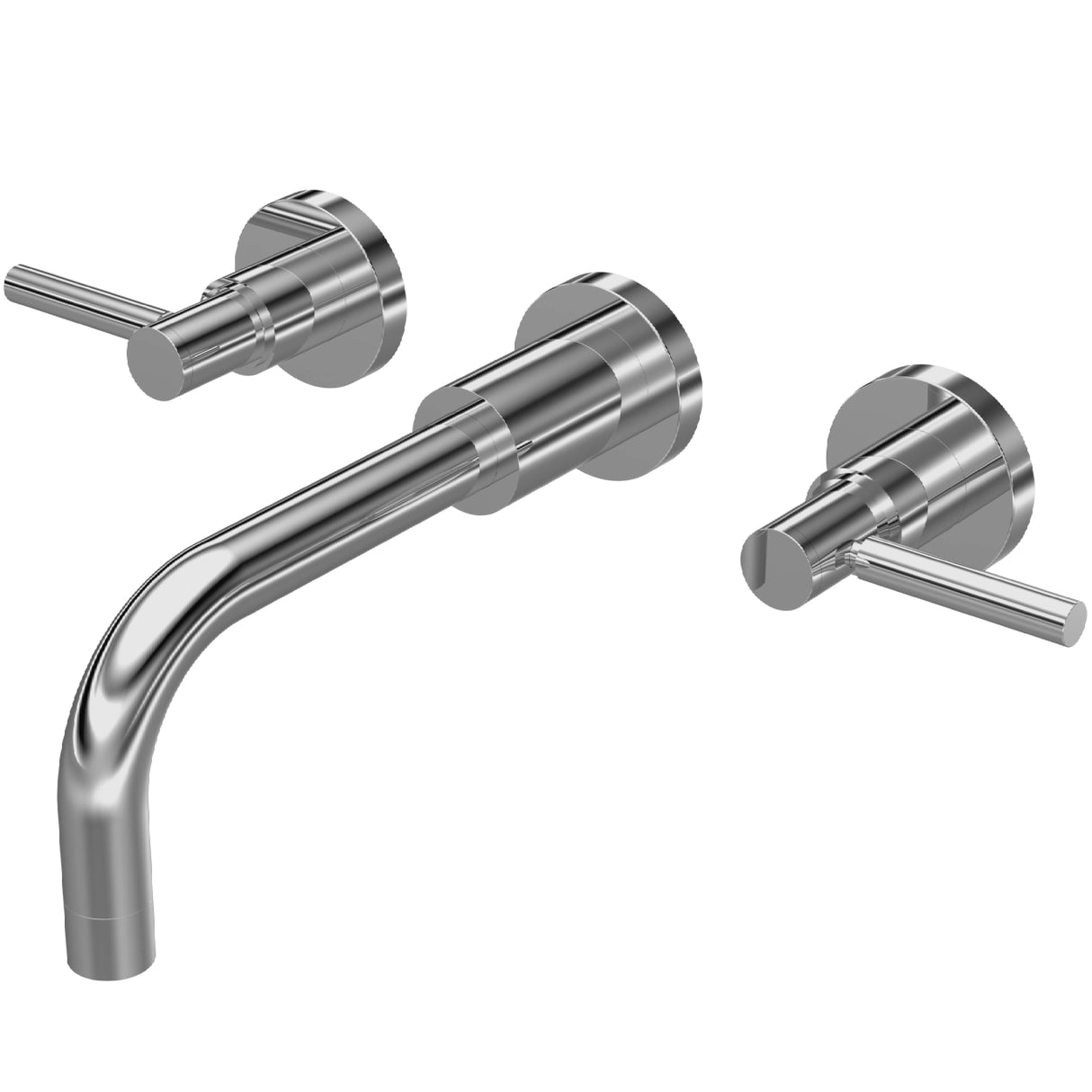 Hudson Reed Tec Lever 3-Hole Wall Mounted Basin Mixer Tap Chrome TEL317