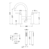 Hudson Reed Tec Lever Bath Shower Mixer Tap With Shower Kit Chrome TEL354 LD