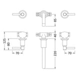 Hudson Reed Tec Lever 3-Hole Wall Mounted Basin Mixer Tap Matt Black TEL417 LD